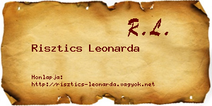 Risztics Leonarda névjegykártya
